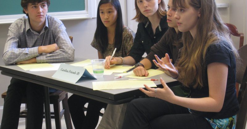 A student team in the North Carolina High School Ethics Bowl.