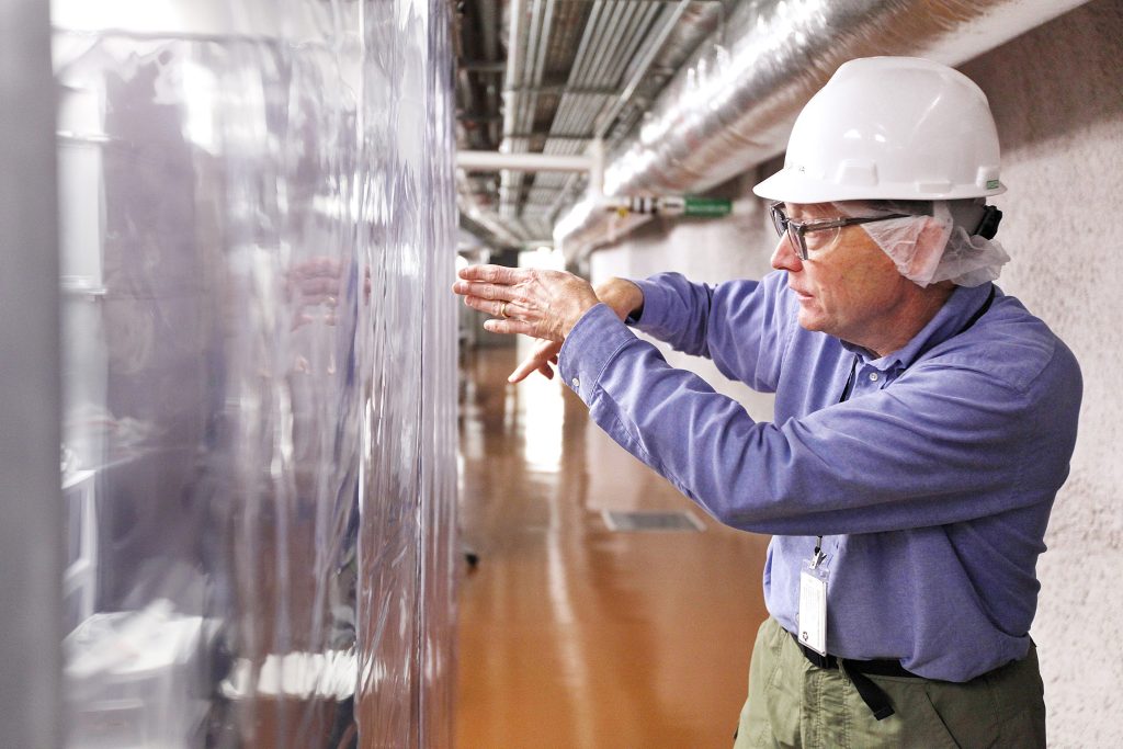 John Wilkerson in the Sanfod Underground Laboratory in the Homestake Mine in Lead, SD.