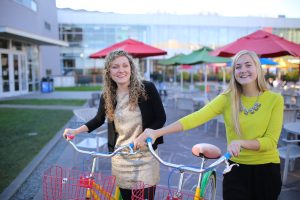 Mackenzie Thomas (left) and Jane Hall at the Googleplex in Mountain View, Calif. (photo by Logan Chadde)