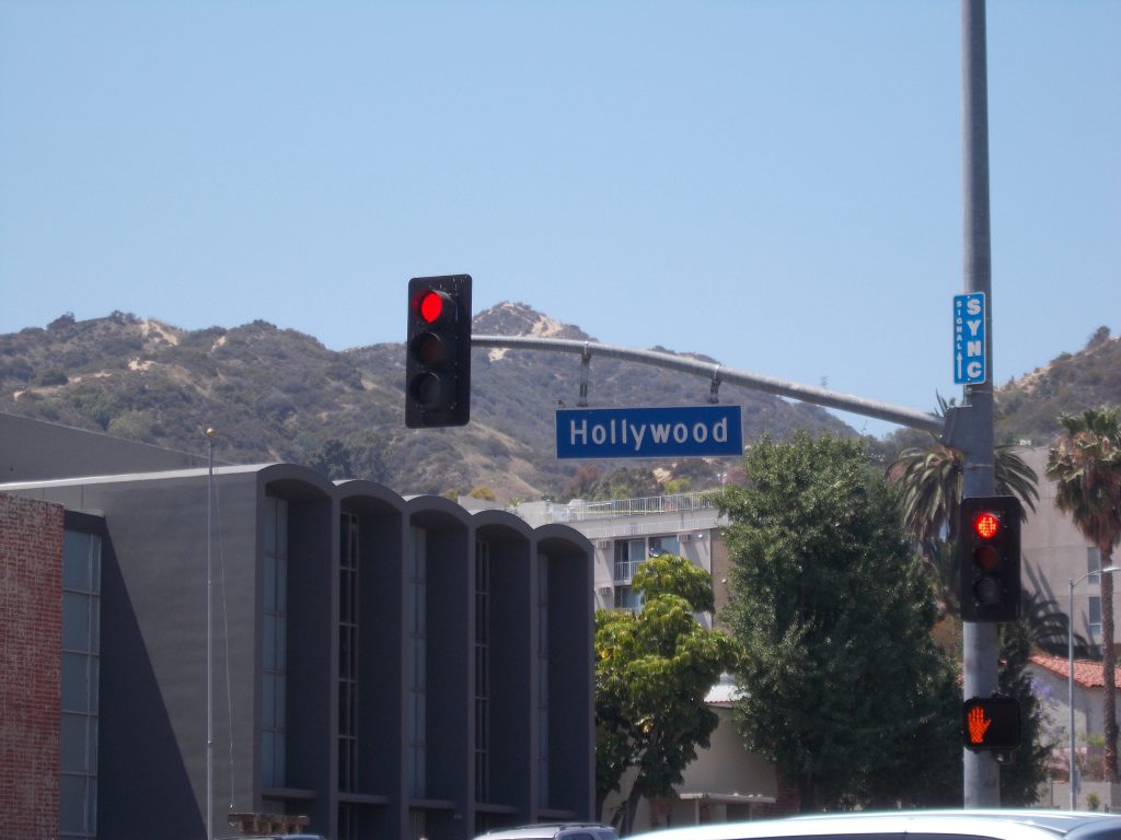 View of Hollywood Blvd sign