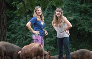McLauglin (right) is pictured with owner Eliza MacLean of Cane Creek Farm in Alamance County. (photo by Kristen Chavez)