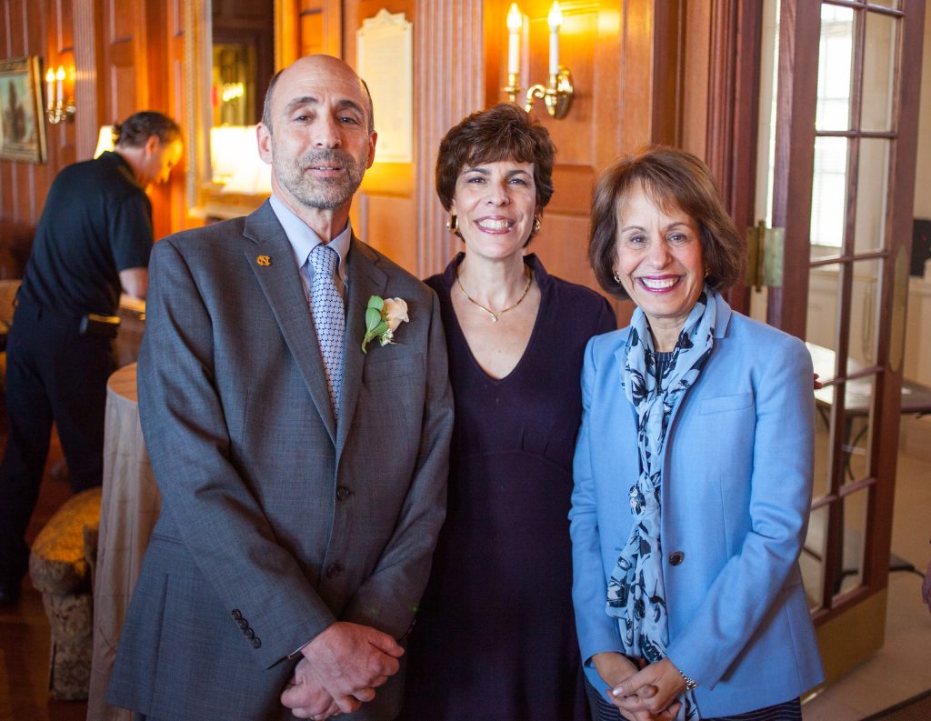 Steve Reznick, his wife Donna Kaye and Chancellor Carol L. Folt.