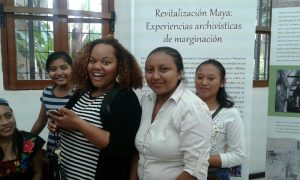 Museums Connect mentor Raina Enrique (senior at UNC-Chapel Hill) with students from the Universidad de Oriente de Yucatan at the opening of their exhibit at the State Archives of Yucatan.
