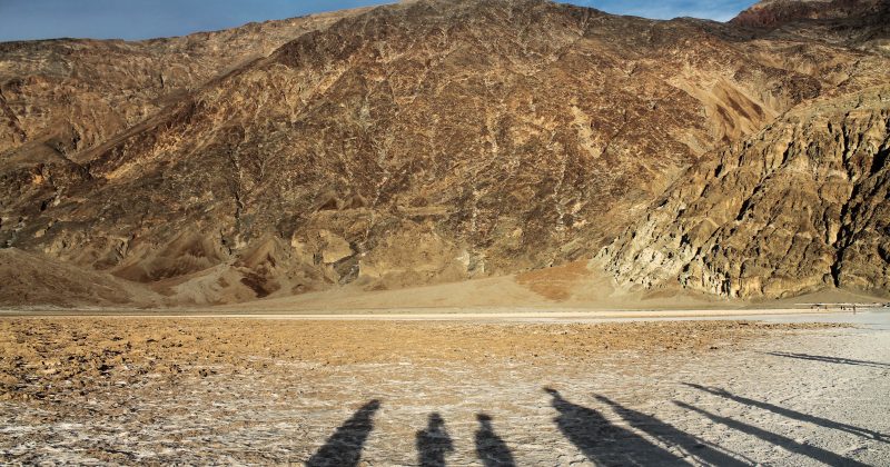 Long shadows in Badwater, Death Valley