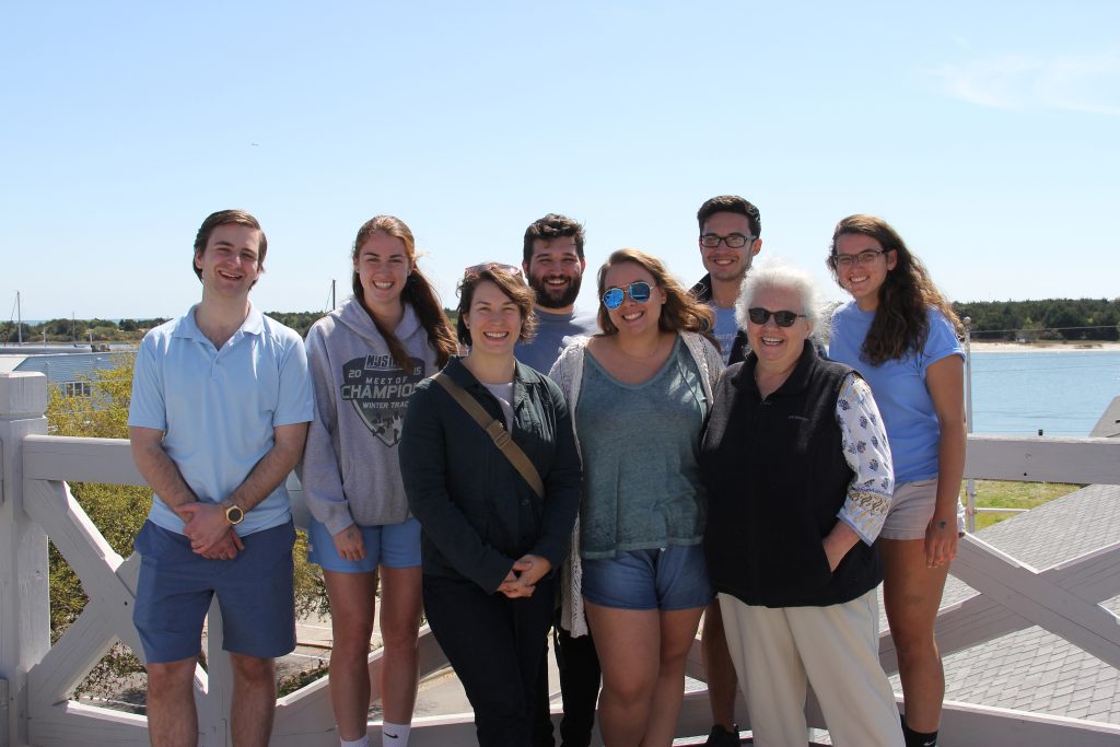 Willis (front row, far right) poses with students from her “Global Impacts on American Waters” class atop the Maritime Museum in Beaufort, N.C. 