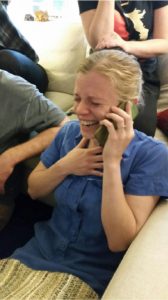 Zena Cardman reacts to the news of being accepted into the new astronaut class
