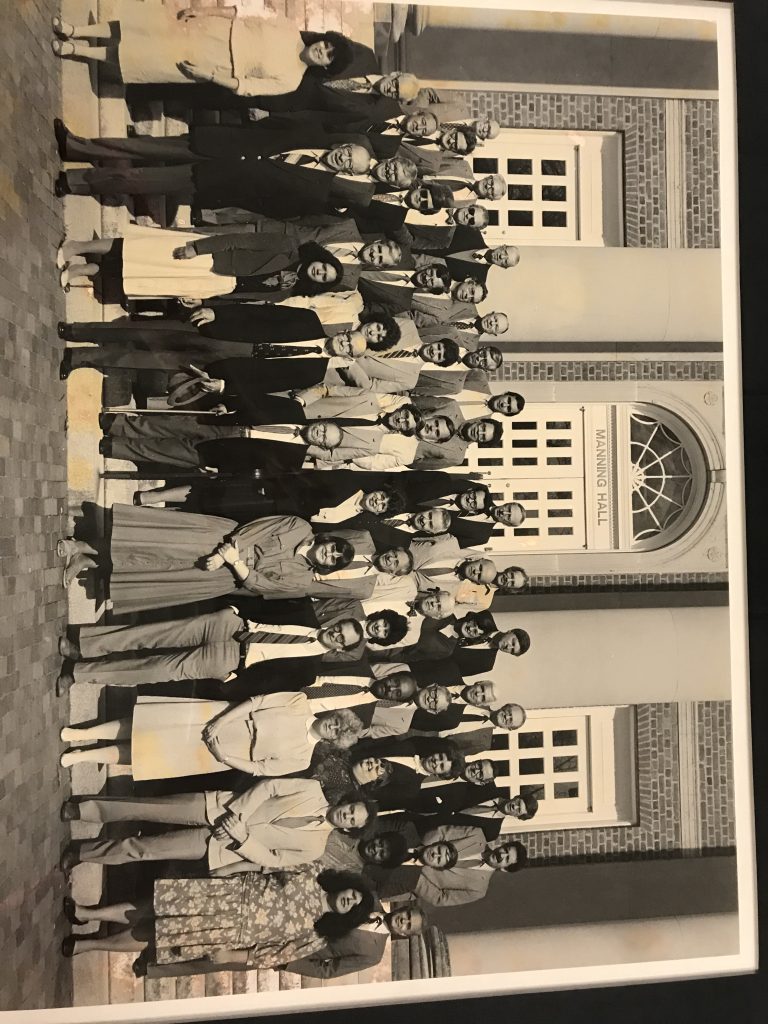 #Throwback: This 1986 photo shows Colin Palmer (second row, fourth from right). , with his history department colleagues. That year he became the first African-American to chair a department at UNC. Did you take a class with Professor Palmer? We’d love to hear from you. Email us at college-news@unc.edu. (photo courtesy of Universtiy Libraries)