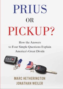 Book cover for "Prius or Pickup?": How the Answers to Four Simple Questions Explain America's Great Divide" 