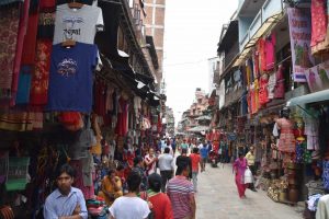 The colorful streets of Kathmandu, Nepal’s capital city.