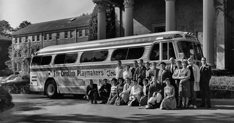 Carolina Playmakers leaving for a road show of The Matchmaker, 16 October 1961