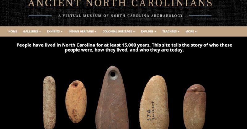 Ancient North Carolinians website screenshot