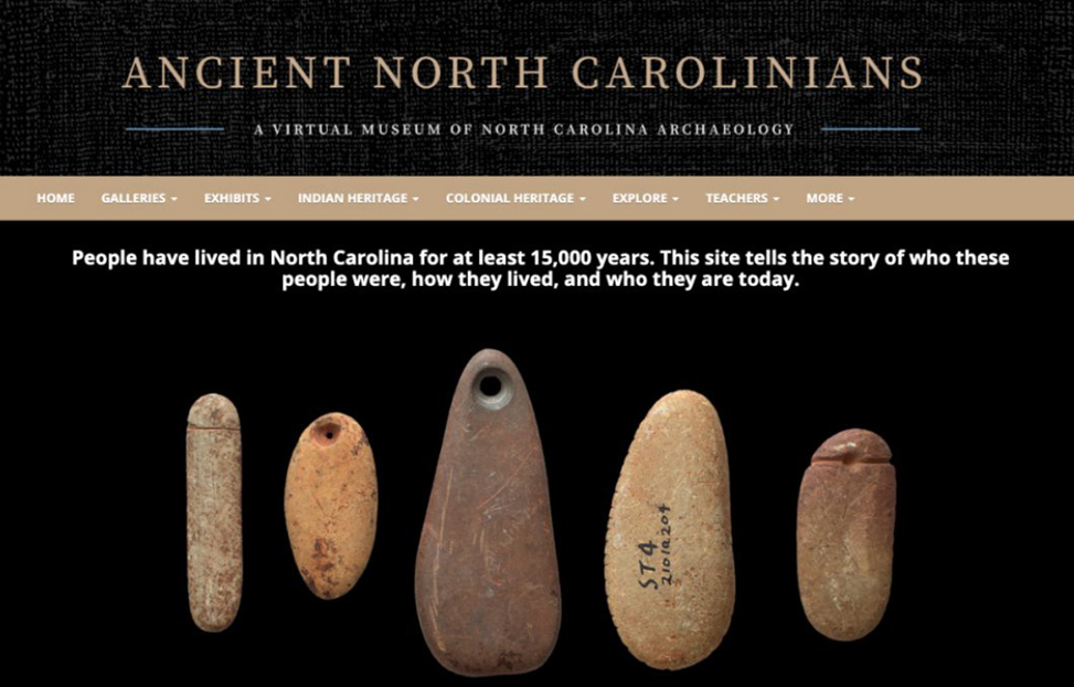 Ancient North Carolinians website screenshot