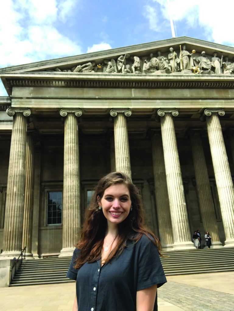 Bryanna Ledbetter stands in front of the British Museum.