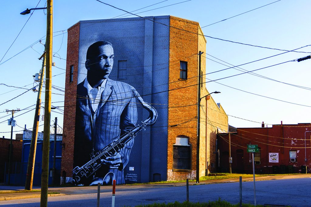 Mural of John Coltrane